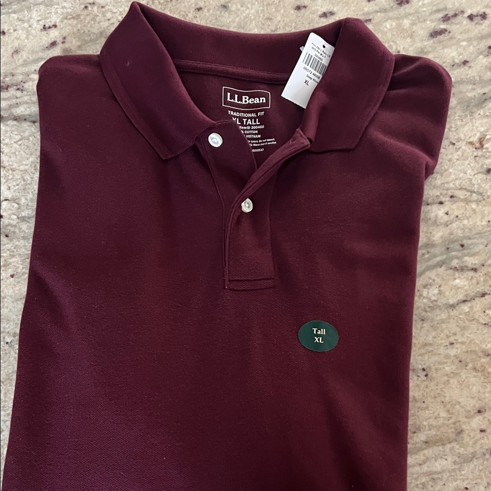 L.L. Bean Men's Deep Burgundy Polo Shirt